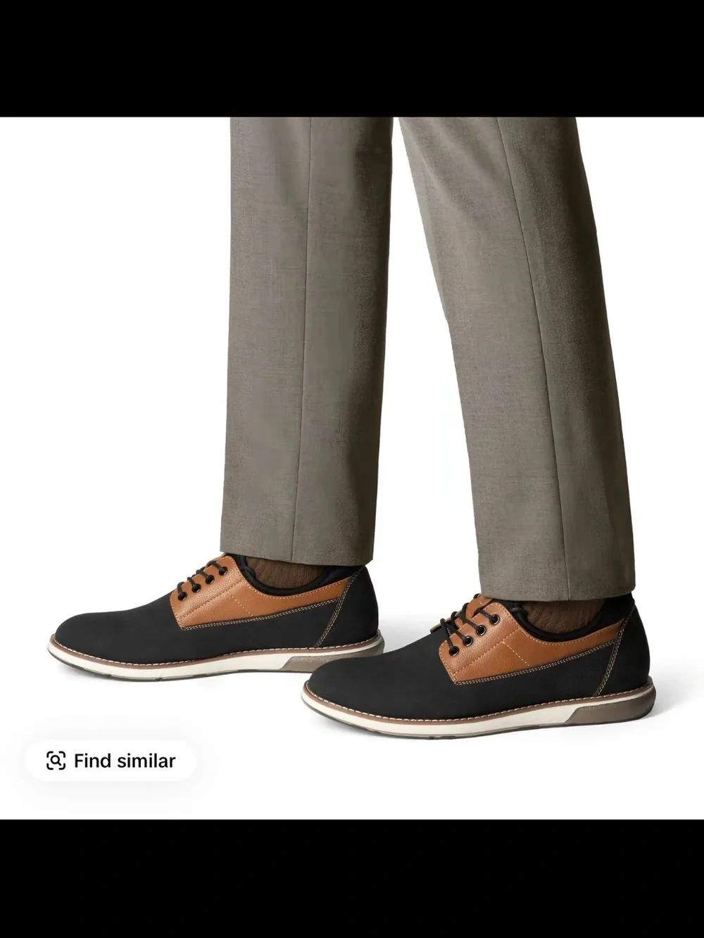 Men's Black and Brown Casual Derby Lace-Up Shoes